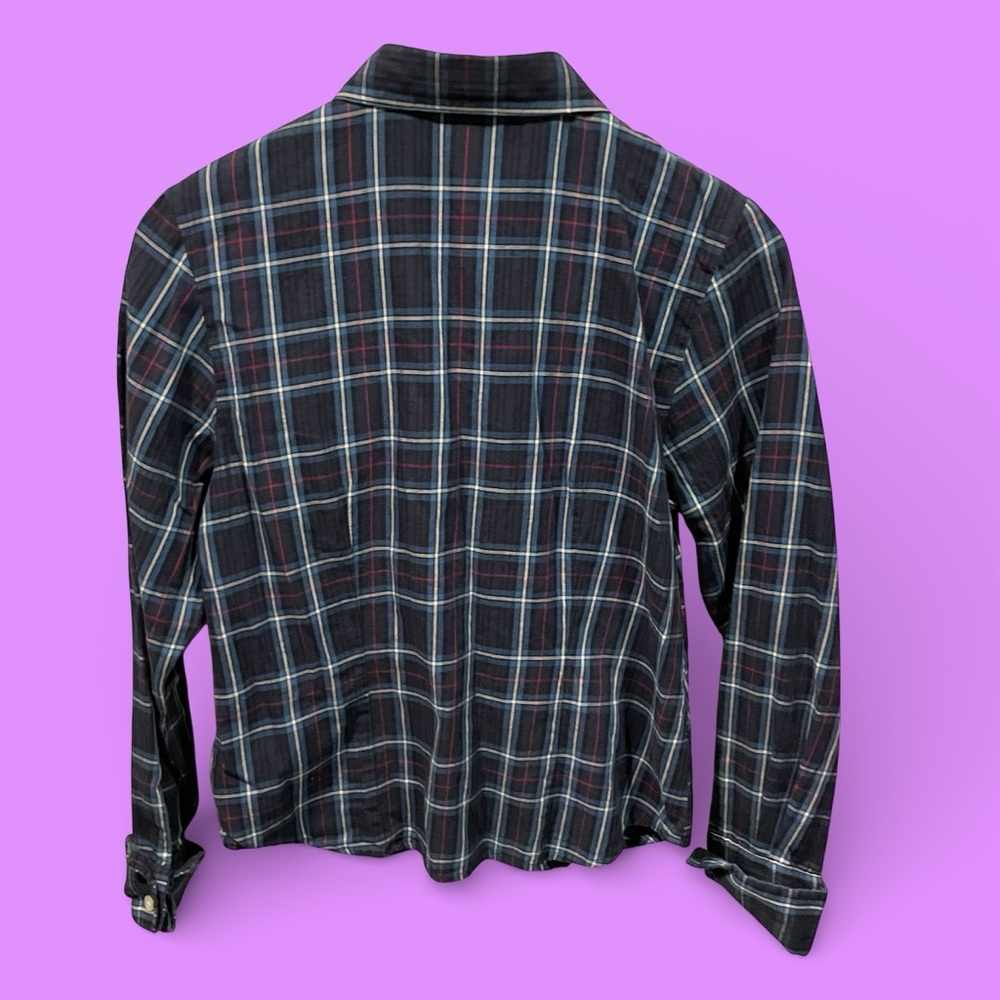 Cute Pendleton Plaid Ruffle Collar Button Front B… - image 3